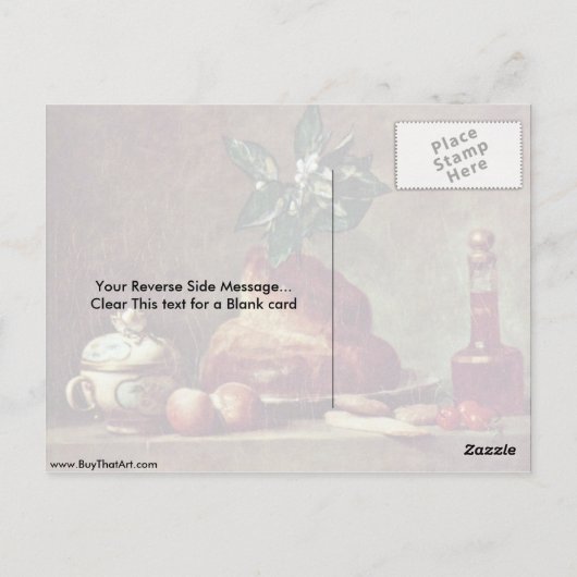 Nog steeds leven met Brioche door Jean-Baptiste Ch Briefkaart (Achterkant)