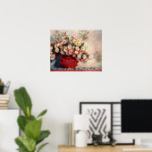 Nog steeds leven met Chrysanthema's van Claude Mon Poster (Thuiskantoor)
