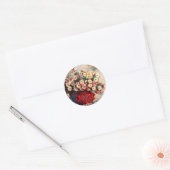 Nog steeds leven met Chrysanthema's van Claude Mon Ronde Sticker (Envelop)