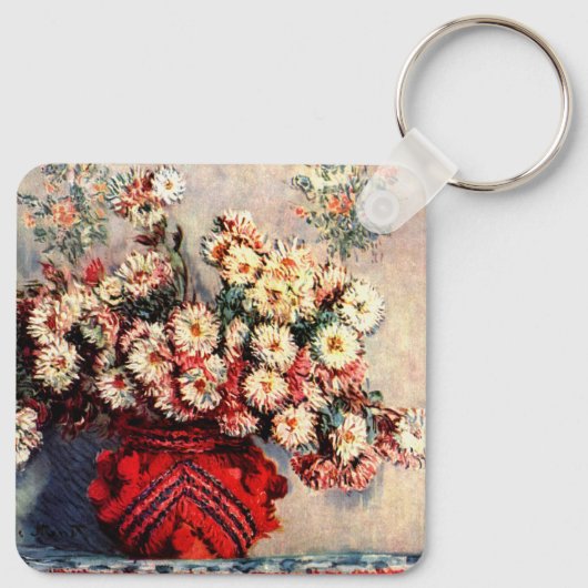 Nog steeds leven met Chrysanthema's van Claude Mon Sleutelhanger (Achterkant)