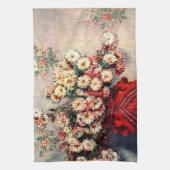 Nog steeds leven met Chrysanthema's van Claude Mon Theedoek (Verticaal)