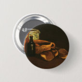 Nog steeds leven met Clogs en Pots, Van Gogh Ronde Button 5,7 Cm (Voorkant /achterkant)