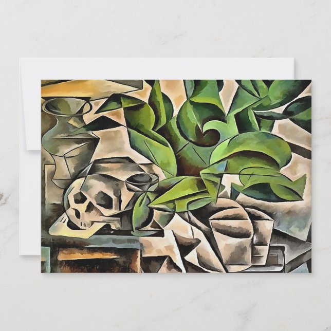 Nog steeds leven met Cranium Geometric Vanitas Art (Voorkant)