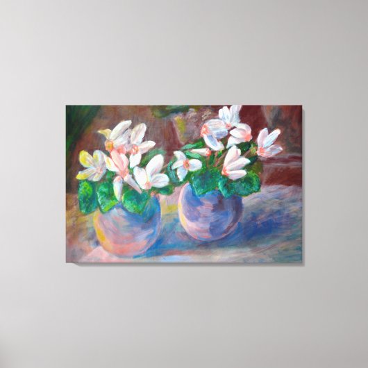 Nog steeds leven met Cyclamen Canvas Afdruk (Voorkant)