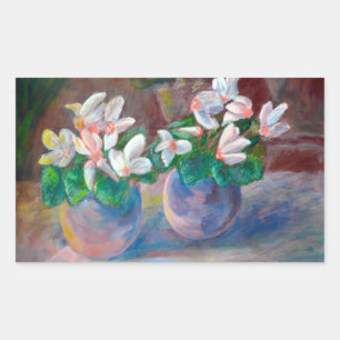 Nog steeds leven met Cyclamen Rechthoekige Sticker