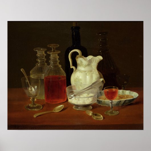 Nog steeds leven met decanters poster (Voorkant)