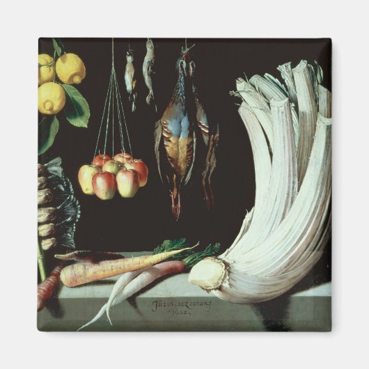 Nog steeds leven met dode vogels, vruchten en magneet (Voorkant)