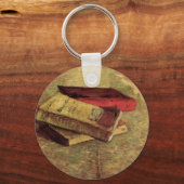 Nog steeds leven met drie boeken van Van Gogh Sleutelhanger (Voorkant)