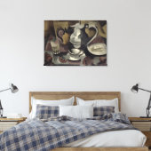 Nog steeds leven met drie handvatten canvas afdruk (Insitu (Slaapkamer))