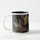 Nog steeds leven met drie handvatten tweekleurige koffiemok (Links)