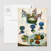 Nog steeds leven met drie Puppies, Paul Gauguin Briefkaart (Voorkant / Achterkant)
