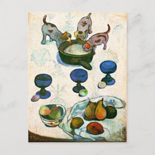 Nog steeds leven met drie Puppies, Paul Gauguin Briefkaart