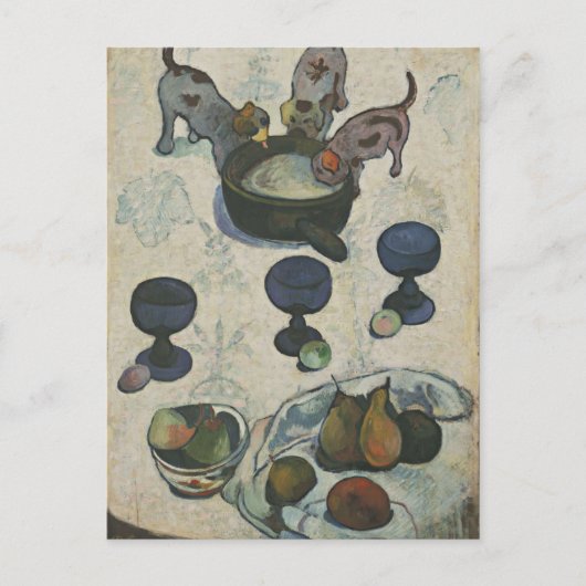 Nog steeds leven met drie Puppies van Paul Gauguin Briefkaart (Voorkant)