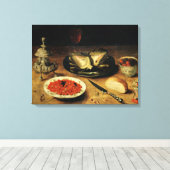 Nog steeds leven met een Artichoke Canvas Afdruk (Insitu (Houten vloer))
