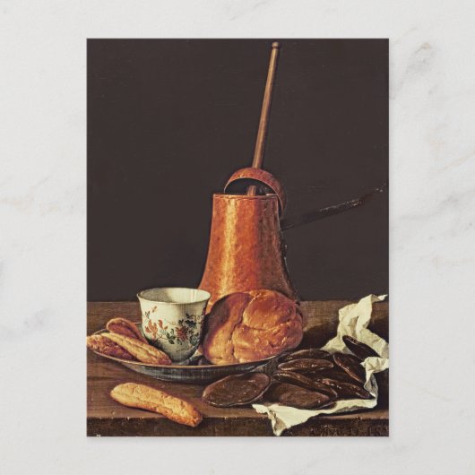 Nog steeds leven met een Drink chocoladeset, 1770 Briefkaart (Voorkant)