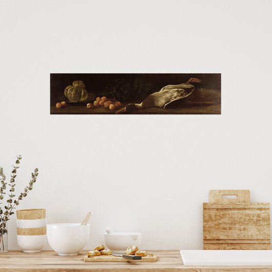 Nog steeds leven met een Duck, 1863 Poster (Keuken)