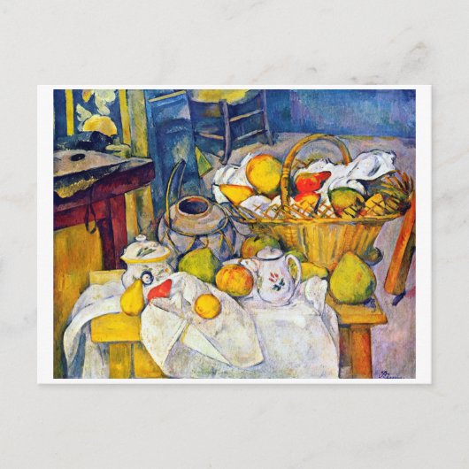 Nog steeds leven met een fruitmandje, Paul Cezanne Briefkaart (Voorkant)