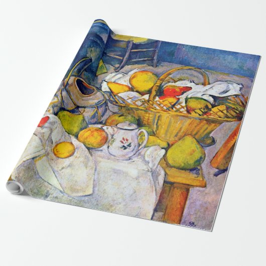 Nog steeds leven met een fruitmandje, Paul Cezanne Cadeaupapier (Uitgerold)