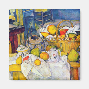 Nog steeds leven met een fruitmandje, Paul Cezanne Magneet