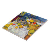 Nog steeds leven met een fruitmandje, Paul Cezanne Tegeltje (Zijkant)
