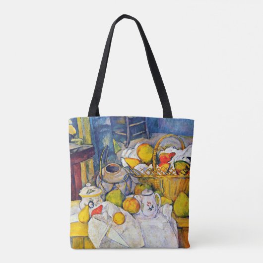 Nog steeds leven met een fruitmandje, Paul Cezanne Tote Bag (Achterkant)