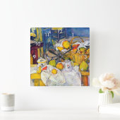 Nog steeds leven met een fruitmandje, Paul Cezanne Vierkante Klok (Huis)