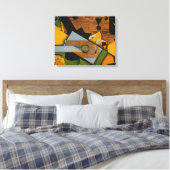 Nog steeds leven met een gitaar canvas afdruk (Insitu (Slaapkamer))