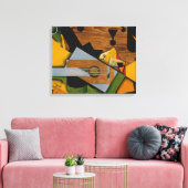 Nog steeds leven met een gitaar canvas afdruk (Insitu (Woonkamer))