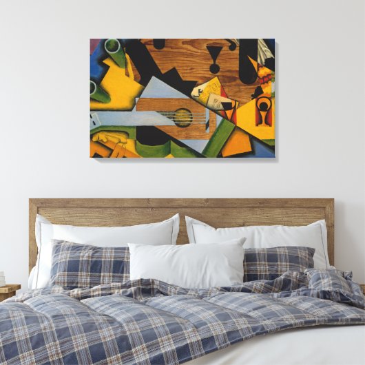 Nog steeds leven met een gitaar canvas afdruk (Insitu (Slaapkamer))