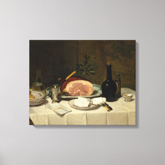 Nog steeds leven met een ham canvas afdruk (Voorkant)