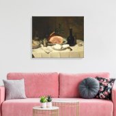 Nog steeds leven met een ham canvas afdruk (Insitu (Woonkamer))