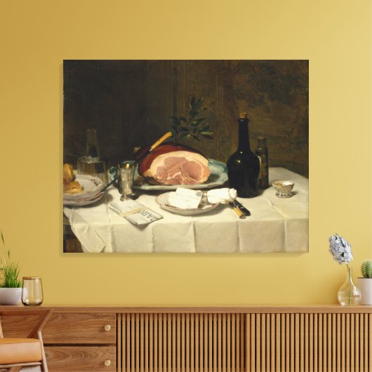 Nog steeds leven met een ham canvas afdruk (Insitu (Woonkamer))