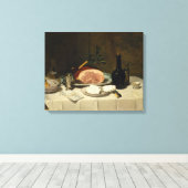 Nog steeds leven met een ham canvas afdruk (Insitu (Houten vloer))