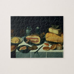 Nog steeds leven met een ham (olie op het paneel) legpuzzel