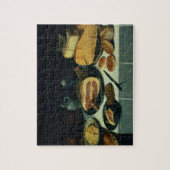 Nog steeds leven met een ham (olie op het paneel) legpuzzel (Verticaal)
