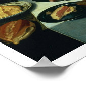 Nog steeds leven met een ham (olie op het paneel) poster (Hoek)