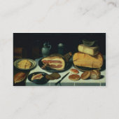 Nog steeds leven met een ham (olie op het paneel) visitekaartje (Achterkant)