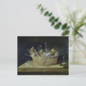 Nog steeds leven met een mand bril, 1644 briefkaart (Staand voorkant)