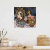 Nog steeds leven met een venetiaanse spiegel door  poster (Keuken)