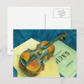 Nog steeds leven met een Violin, 1921 Briefkaart (Voorkant / Achterkant)