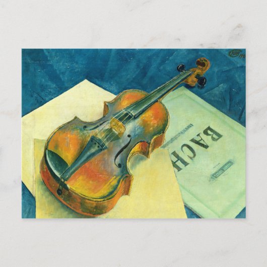 Nog steeds leven met een Violin, 1921 Briefkaart (Voorkant)