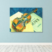 Nog steeds leven met een Violin, 1921 Canvas Afdruk (Insitu (Houten vloer))