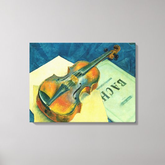 Nog steeds leven met een Violin, 1921 Canvas Afdruk (Voorkant)