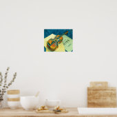 Nog steeds leven met een Violin, 1921 Poster (Keuken)