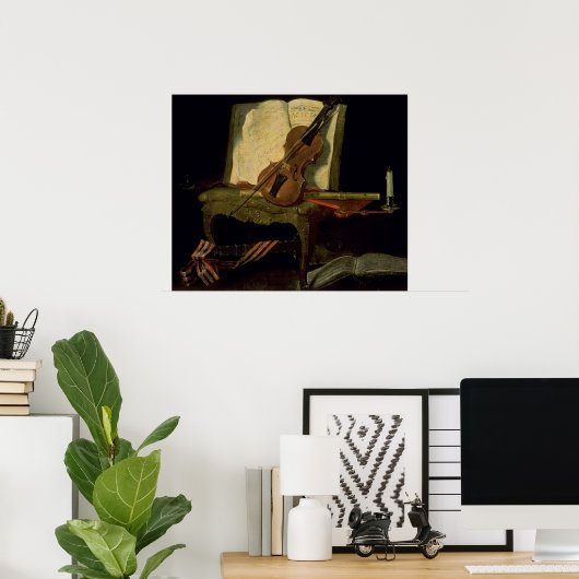 Nog steeds leven met een Violin Poster (Thuiskantoor)