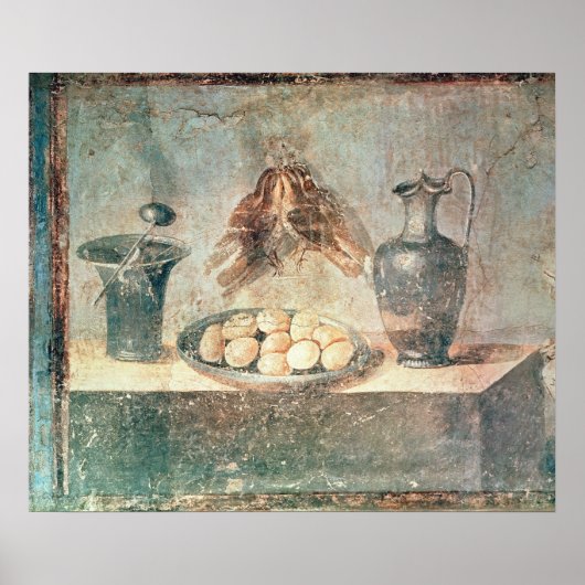 Nog steeds leven met eieren en borstels poster (Voorkant)