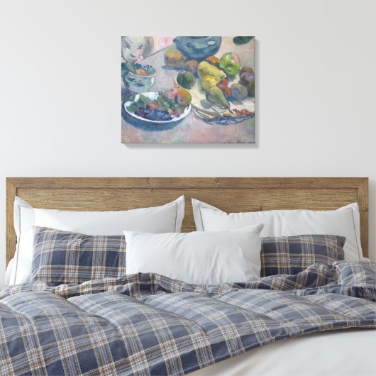 Nog steeds leven met fruit door Paul Gauguin Canvas Afdruk (Insitu (Slaapkamer))