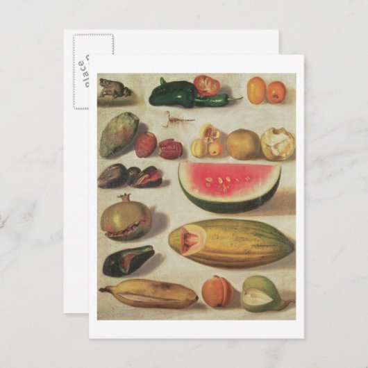 Nog steeds leven met fruit en brood briefkaart (Voorkant / Achterkant)