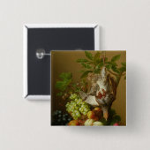 Nog steeds leven met fruit en een dode patrijs vierkante button 5,1 cm (Voorkant /achterkant)