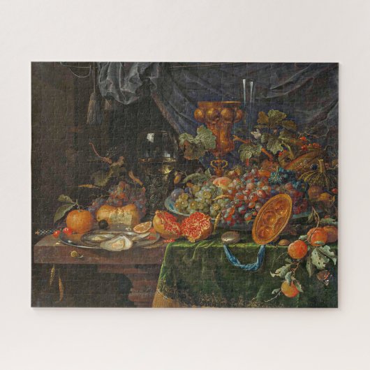 Nog steeds leven met fruit en oesters Abraham Mign Legpuzzel (Horizontaal)